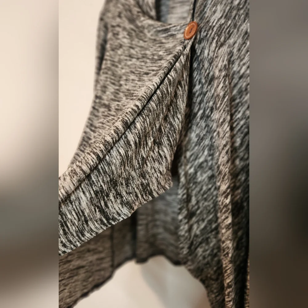 Bobeau Convertible Wrap Cardigan with Top Button, Size S‎